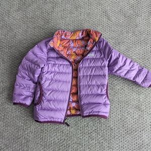 REI kids down puffy reversible jacket